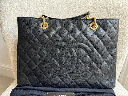 Chanel Black Caviar Grand Shopper Tote Gold Hardware (GST)