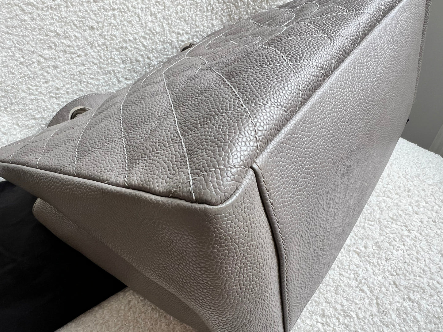 Chanel Grey Caviar Grand Shopper Tote (GST) Silver Hardware
