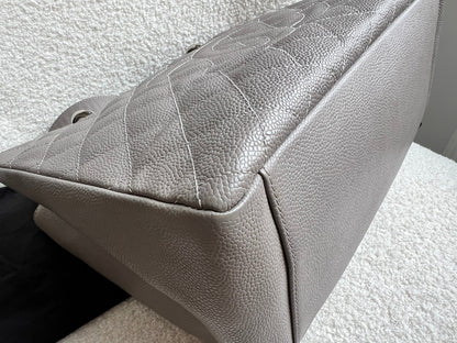 Chanel Grey Caviar Grand Shopper Tote (GST) Silver Hardware