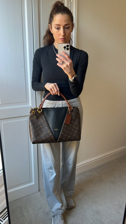 Louis Vuitton V Tote MM Tan and Monogram Canvas (RRP £1,890)