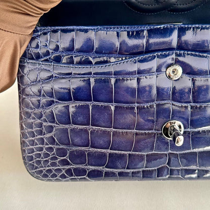 Chanel Classic Flap Leather Silver Shoulder Bag
