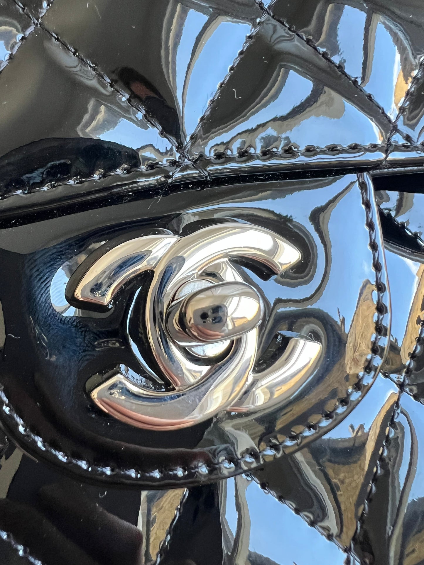 Chanel Medium Classic Flap in Black Patent Leather