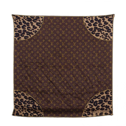 Louis Vuitton Brown Leopard Print Monogram Silk Shawl