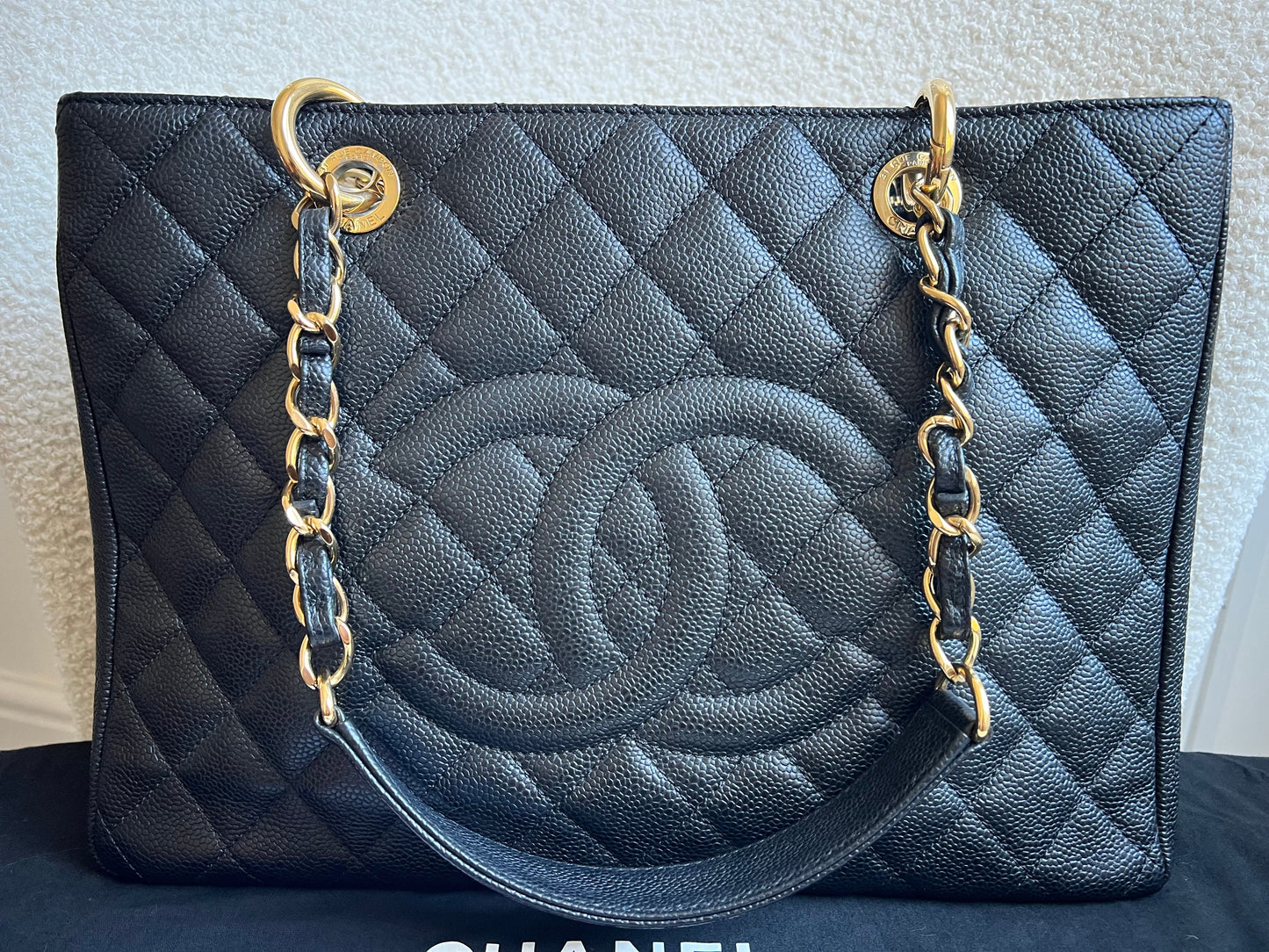 Chanel Black Caviar Grand Shopper Tote Gold Hardware (GST)