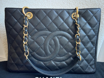 Chanel Black Caviar Grand Shopper Tote Gold Hardware (GST)