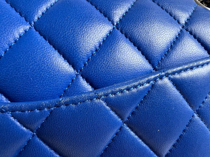 Chanel Medium Classic Flap in Cobalt Blue Lambskin with silver hardware (RRP £9090)
