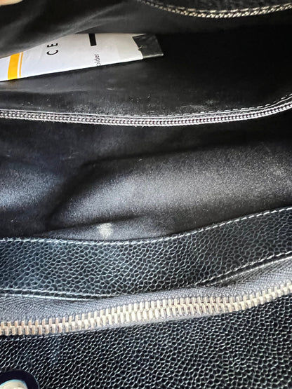 Chanel Black Caviar Grand Shopper Tote (GST) Silver Hardware