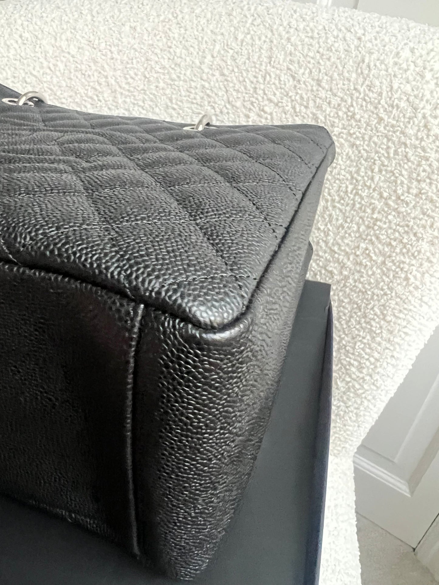 Chanel Black Caviar Grand Shopper Tote (GST) Silver Hardware