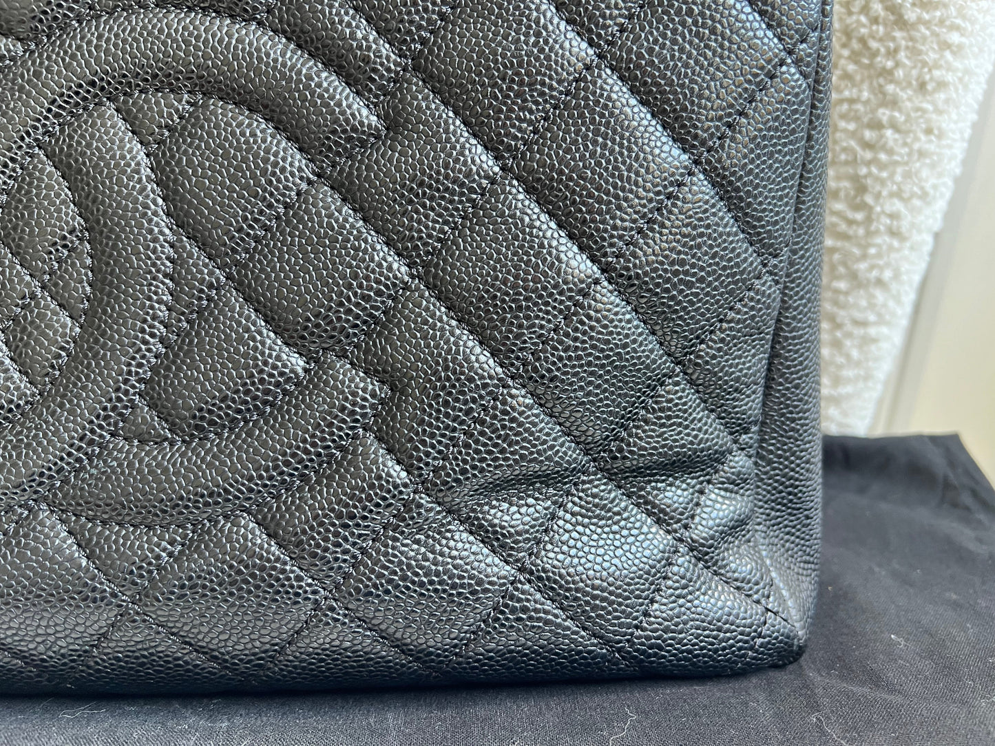 Chanel Black Caviar Grand Shopper Tote (GST) Silver Hardware