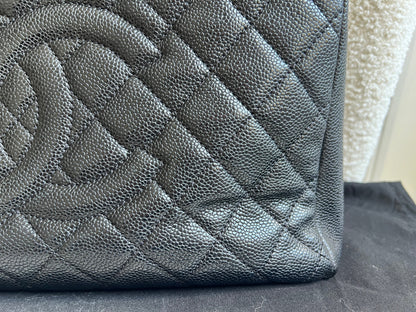 Chanel Black Caviar Grand Shopper Tote (GST) Silver Hardware