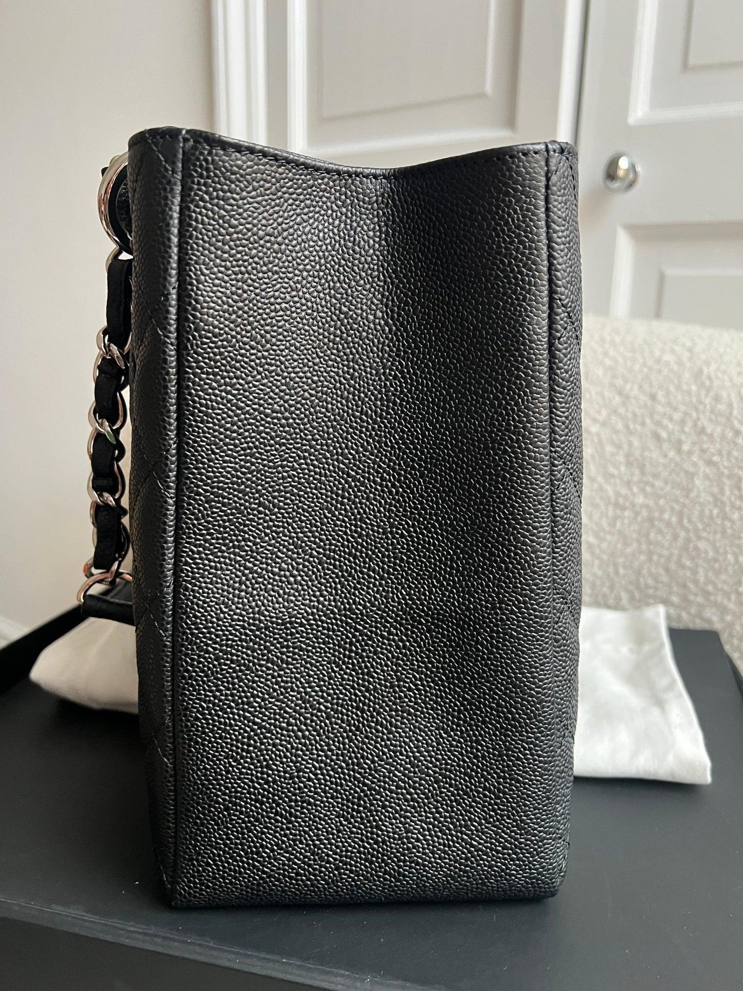 Chanel Black Caviar Grand Shopper Tote (GST) Silver Hardware