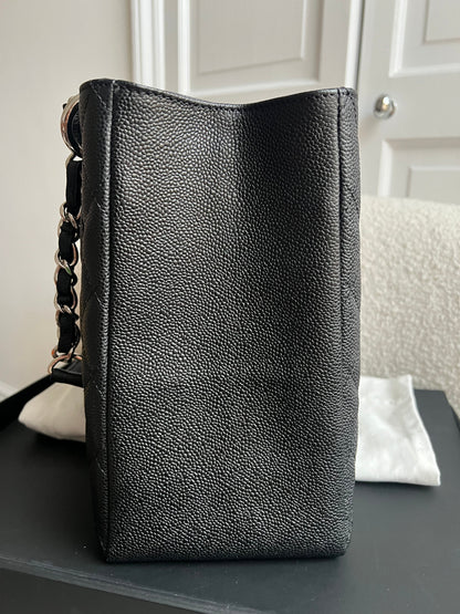 Chanel Black Caviar Grand Shopper Tote (GST) Silver Hardware