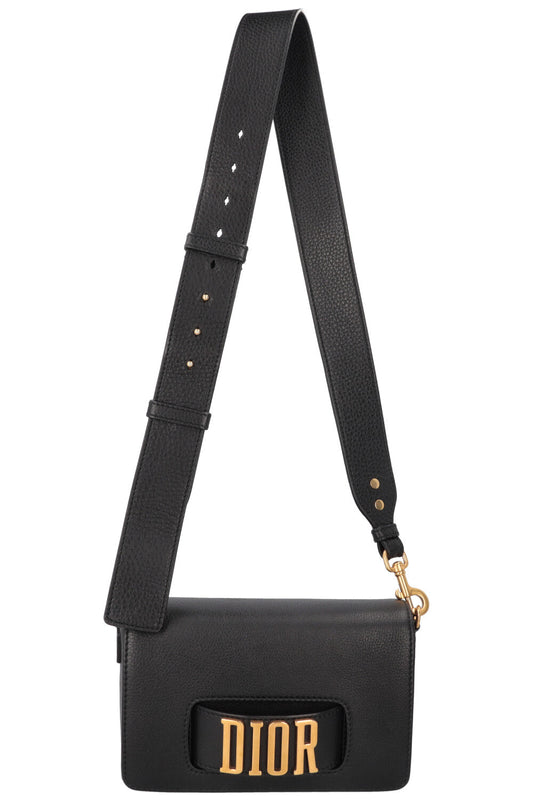 Christian Dior Dio R Evolution Clutch Bag Leather Black