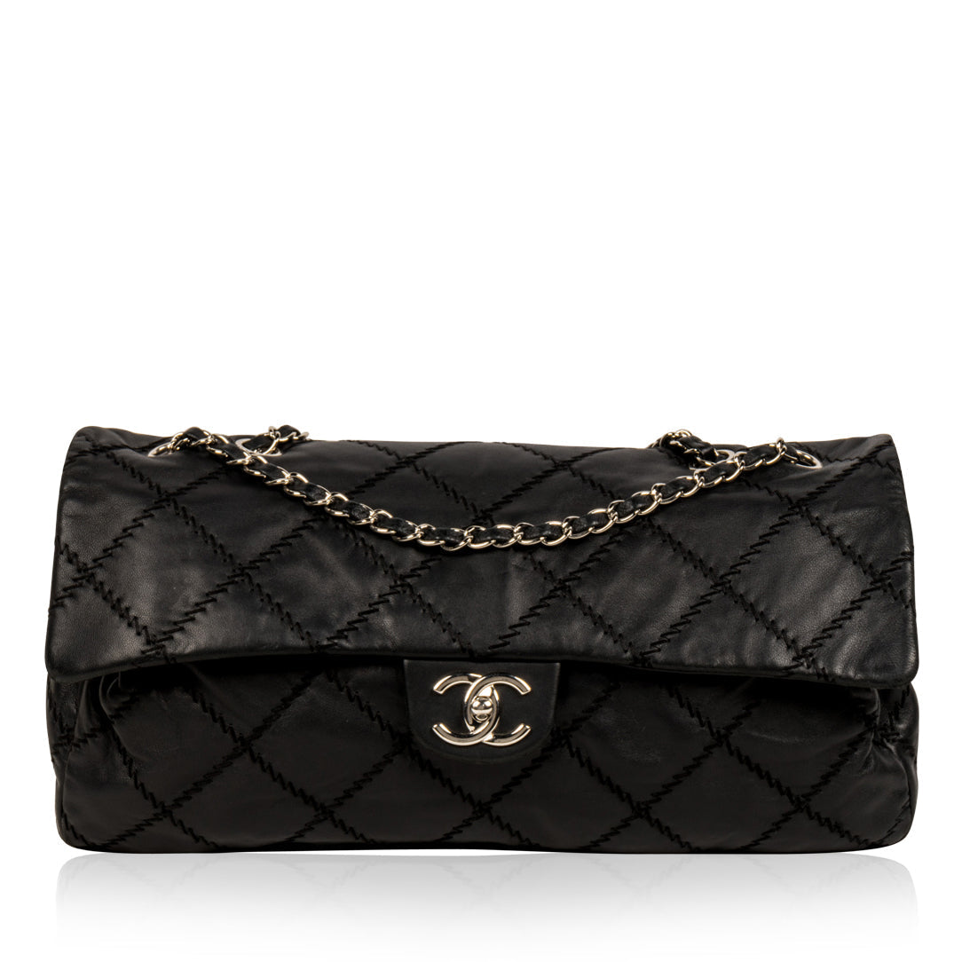 Chanel Calfskin Black Shoulder Bag Calfskin