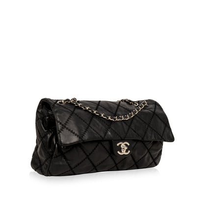 Chanel Calfskin Black Shoulder Bag Calfskin