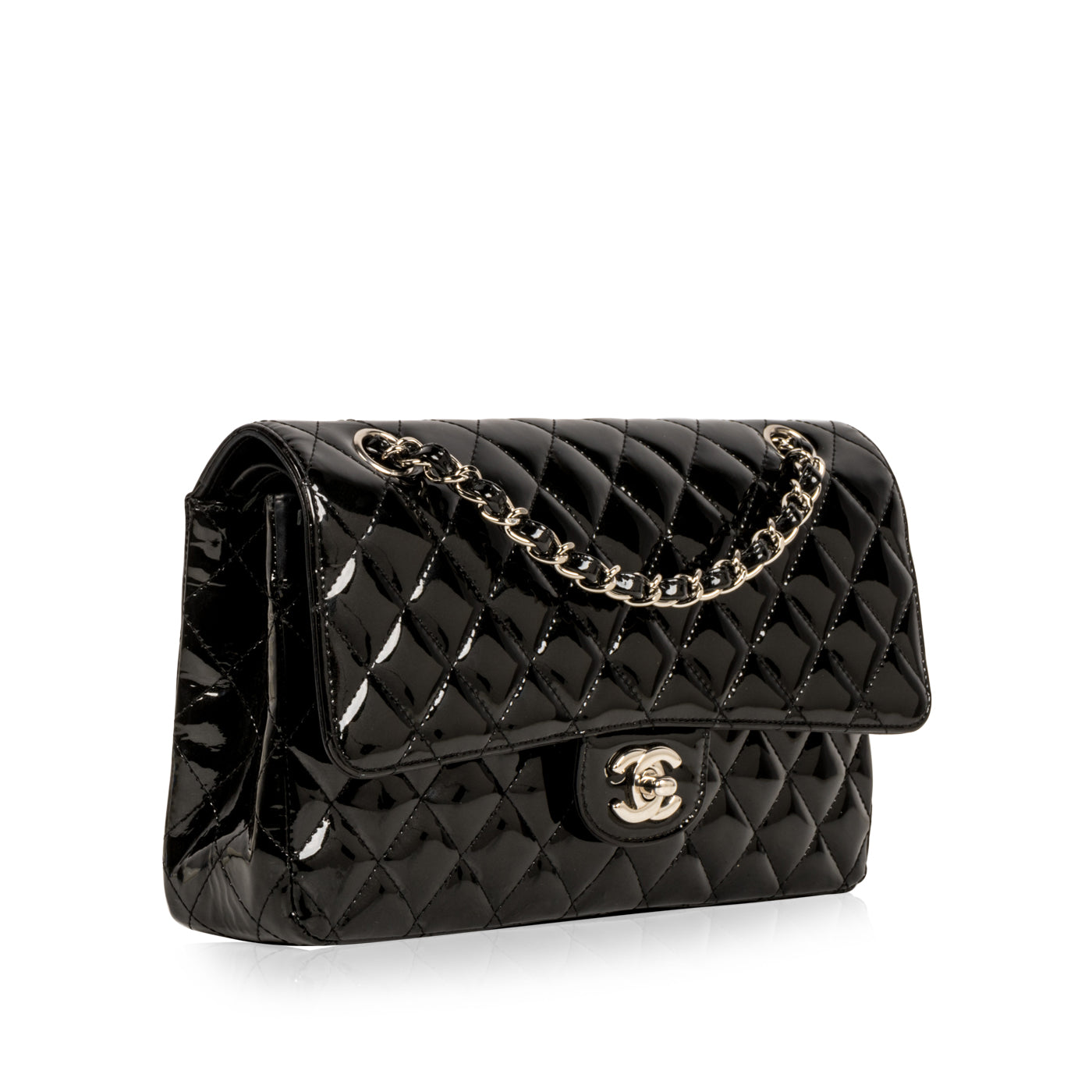 Chanel Classic Flap Patent Leather Black Shoulder Bag Style 5