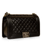 Chanel Boy Bag Lambskin Black Shoulder Bag Style 13