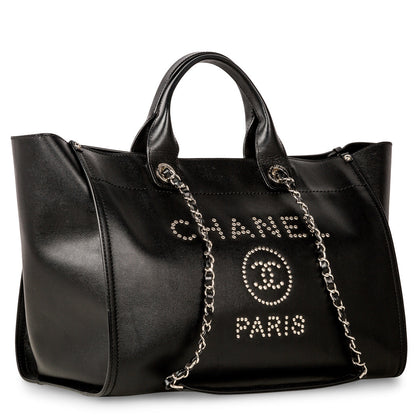 Chanel Cambon Canvas Black Tote Bag Canvas