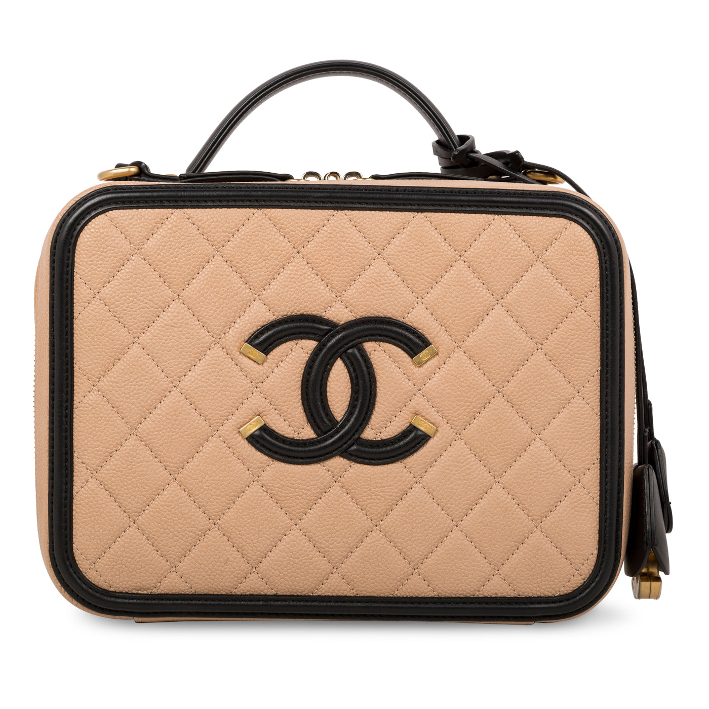 Chanel Vanity Caviar Black Clutch Style 10