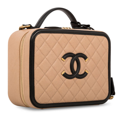 Chanel Vanity Caviar Black Clutch Style 10
