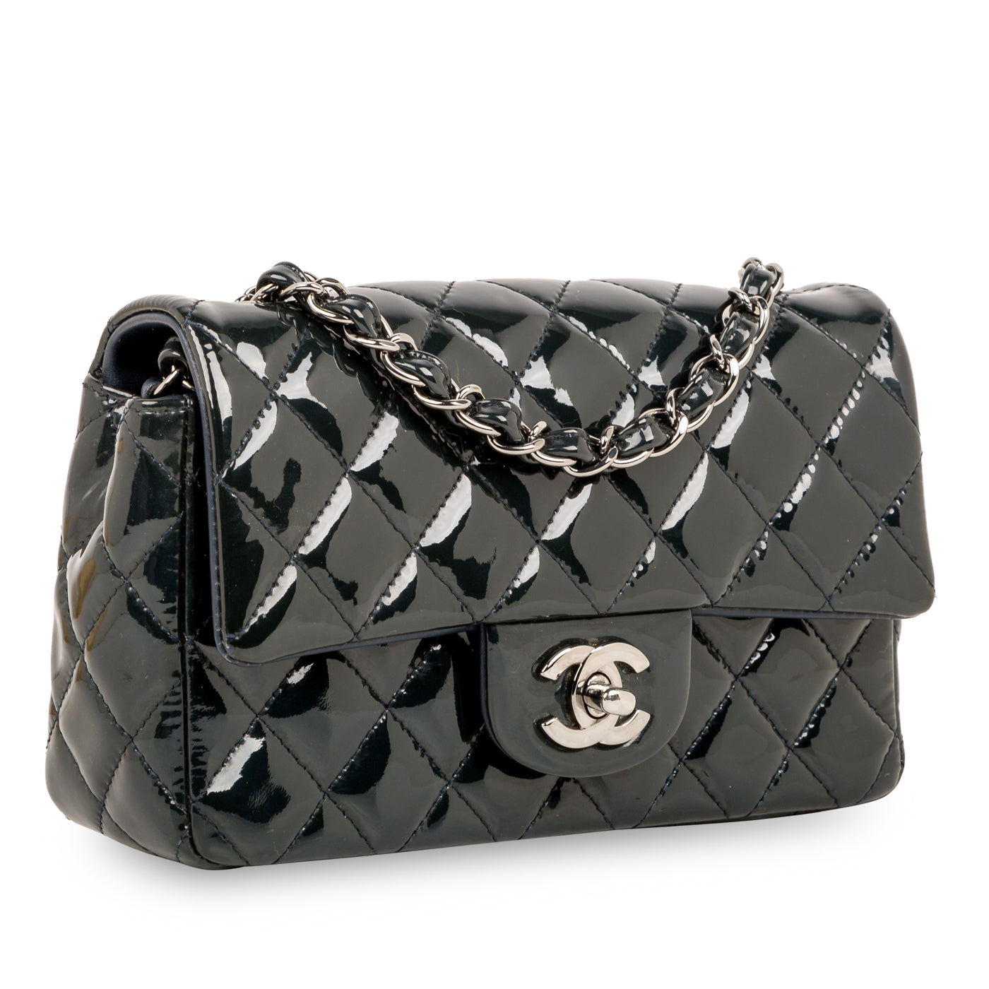 Chanel Classic Flap Patent Leather Black Shoulder Bag Style 8