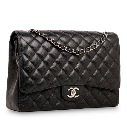 Chanel Classic Flap Caviar Black Shoulder Bag Style 47