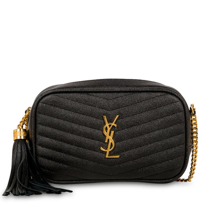 Saint Laurent Lou Leather Black Crossbody Style 38