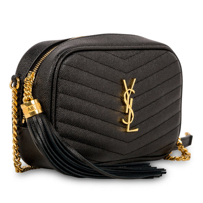 Saint Laurent Lou Leather Black Crossbody Style 38