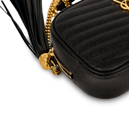 Saint Laurent Lou Leather Black Crossbody Style 38