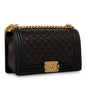 Chanel Boy Bag Lambskin Black Shoulder Bag Style 42