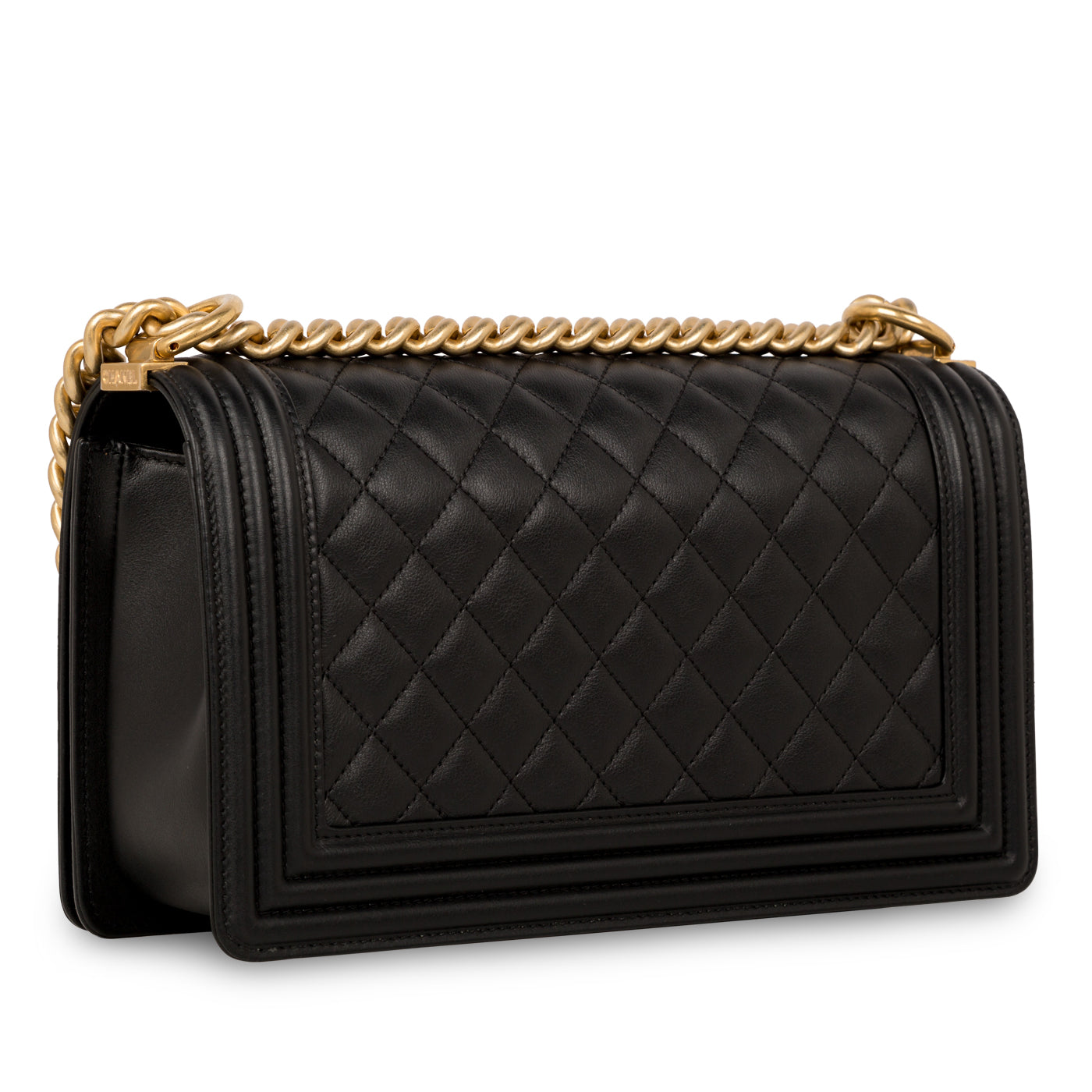 Chanel Boy Bag Lambskin Black Shoulder Bag Style 42