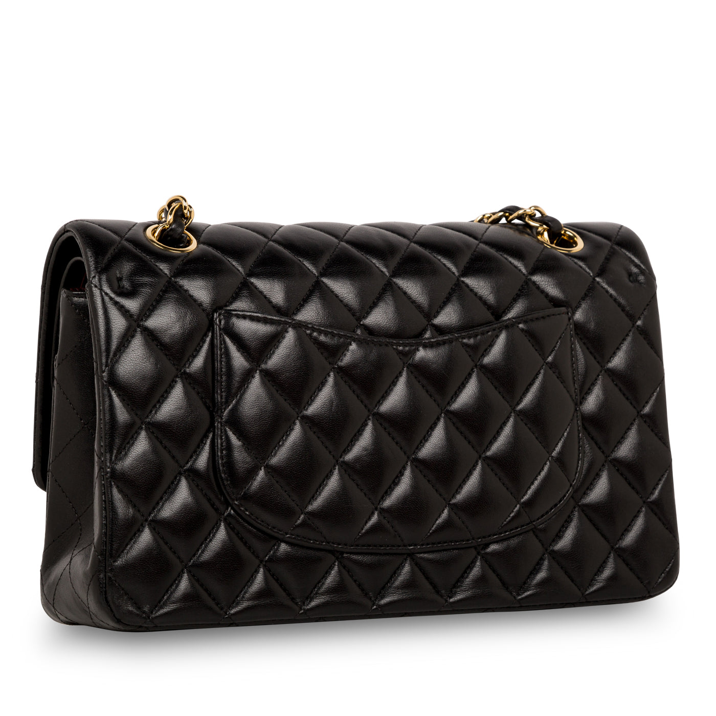 Chanel Classic Flap Lambskin Black Shoulder Bag Style 122