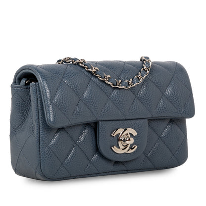 Chanel Classic Flap Caviar Silver Shoulder Bag