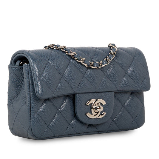 Chanel Classic Flap Caviar Silver Shoulder Bag