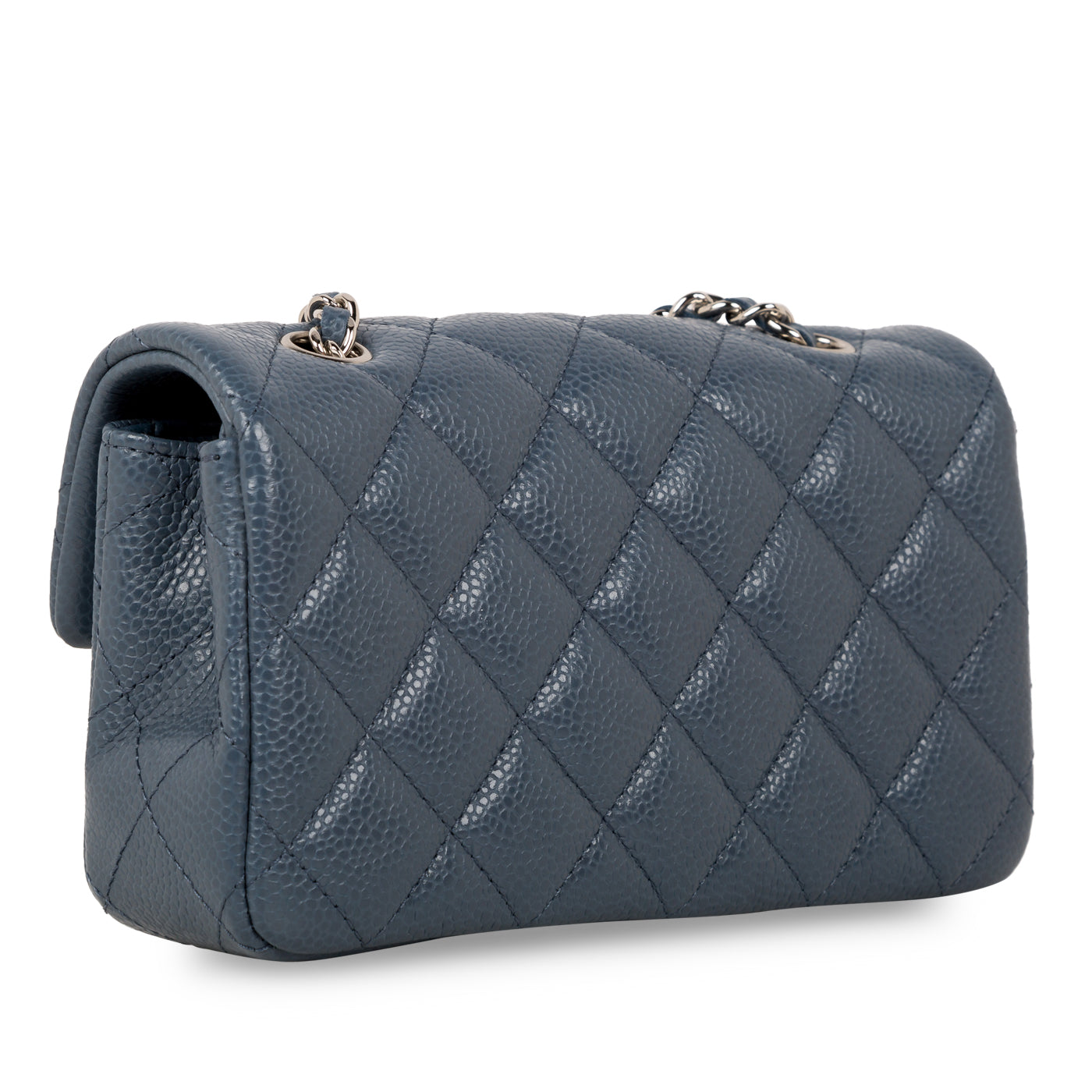 Chanel Classic Flap Caviar Silver Shoulder Bag