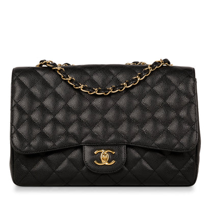 Chanel Classic Flap Caviar Black Shoulder Bag Style 46