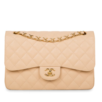 Chanel Classic Flap Caviar Gold Shoulder Bag Style 12