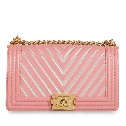 Chanel Boy Bag Lambskin Gold Shoulder Bag Style 13