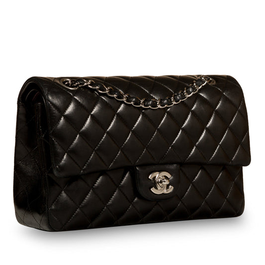 Chanel Classic Flap Lambskin Black Shoulder Bag Style 121