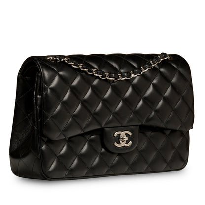 Chanel Classic Flap Lambskin Black Shoulder Bag Style 73