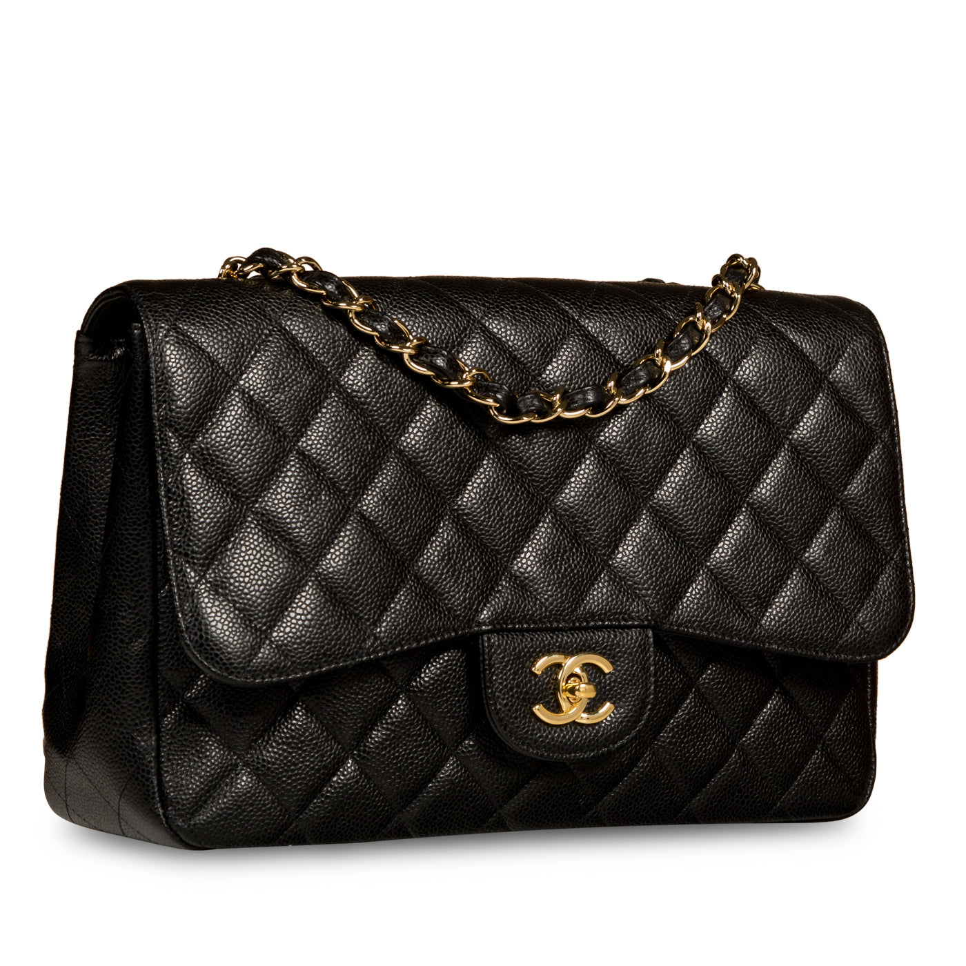 Chanel Classic Flap Caviar Black Shoulder Bag Style 43