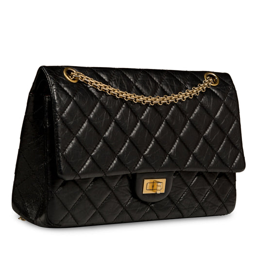 Chanel Classic Flap Calfskin Black Shoulder Bag Style 13