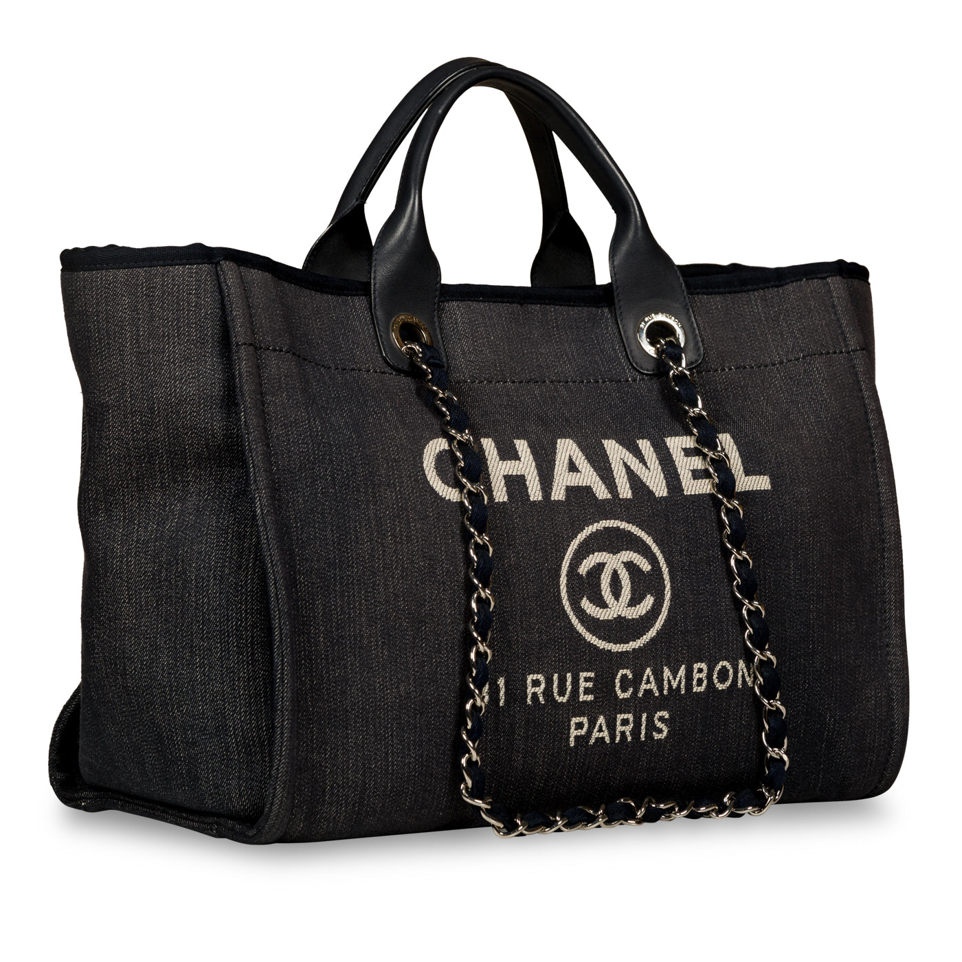 Chanel Cambon Tweed Silver Tote Bag Style 5