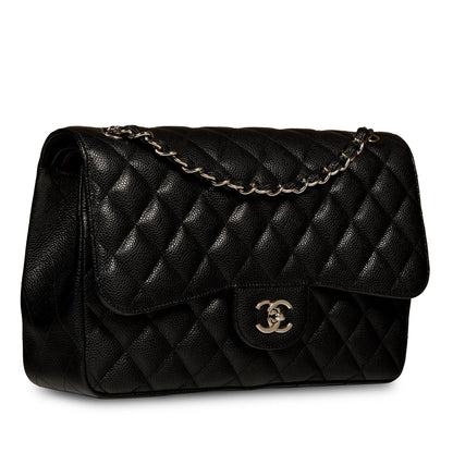 Chanel Classic Flap Caviar Black Shoulder Bag Style 42