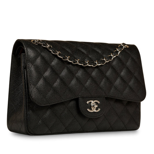 Chanel Classic Flap Caviar Black Shoulder Bag Style 41