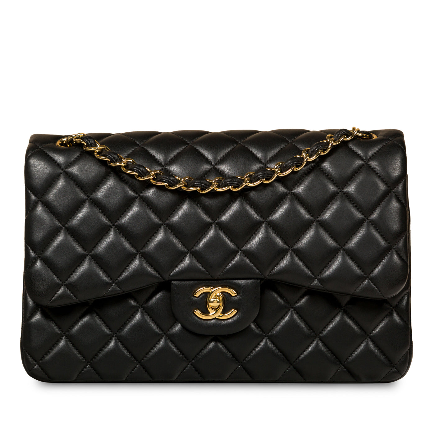 Chanel Classic Flap Lambskin Black Shoulder Bag Style 49