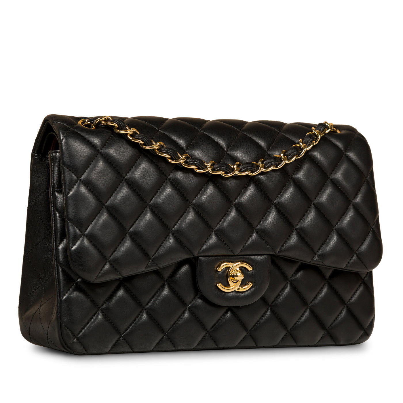 Chanel Classic Flap Lambskin Black Shoulder Bag Style 49