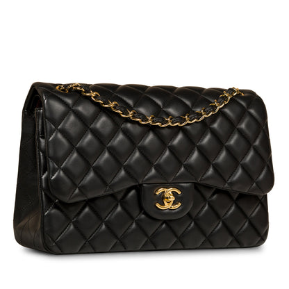Chanel Classic Flap Lambskin Black Shoulder Bag Style 49