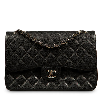 Chanel Classic Flap Caviar Black Shoulder Bag Style 30