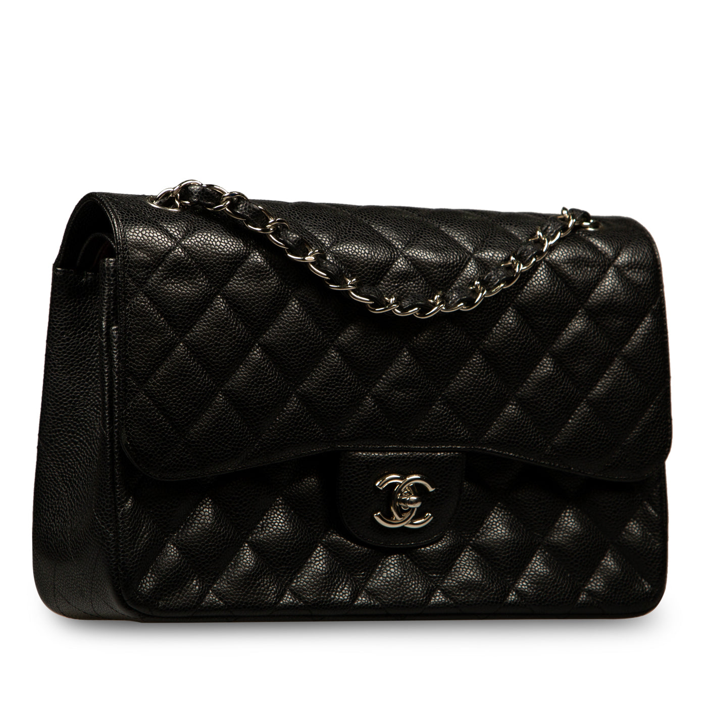 Chanel Classic Flap Caviar Black Shoulder Bag Style 30